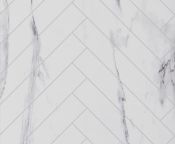 Showerwall - White Marble Herringbone Bathroom Wall Panels