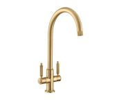 Rangemaster Hemlock Dual Lever Tap - Polished Gold
