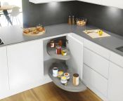 Vauth-Sagel VS Cornerstone Maxx Pull Out Shelving Unit, Grey Base, Silver Rails, 800-1000mm CAB - LH