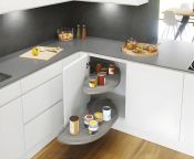 Vauth-Sagel VS Cornerstone Maxx Pull Out Shelving Unit, Grey Base, Silver Rails, 800-1000mm CAB - RH