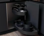 Vauth-Sagel VS Cornerstone Maxx Pull Out Shelving Unit, Planero Lava Grey Shelves, 800-1000mm CAB - LH