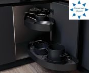 Vauth-Sagel VS Cornerstone Maxx Pull Out Shelving Unit, Planero Lava Grey Shelves, 800-1000mm CAB - LH