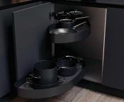 Vauth-Sagel VS Cornerstone Maxx Pull Out Shelving Unit, Planero Lava Grey Shelves, 800-1000mm CAB - RH