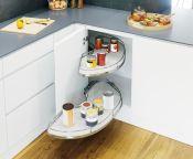 Vauth-Sagel VS Cornerstone Maxx Pull Out Shelving Unit, White Base, Polished Chrome Rails, 800-1000mm CAB - RH