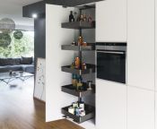 Vauth-Sagel VS TAL Gate Swing-out Larder, CAB Width 600mm, 5x Planero Lava Grey Baskets