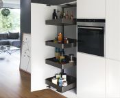 Vauth-Sagel VS TAL Gate Swing-out Larder, CAB Width 600mm, 4x Planero Lava Grey Baskets