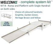 Welcome Kit B 122cm Sq. Platform, Plus Choice of 120 to 480cm Ramp Lengths, STD Ht. 38cm - 2x Single Handrails - 4x Colours