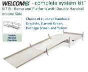 Welcome Kit B 122cm Sq. Platform, Plus Choice of 120 to 480cm Ramp Lengths, STD Ht. 38cm - 1x Dbl Handrail, 4x Colours