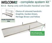 Welcome Ramp Kit A, Choice of 120 to 480cm Ramp Lengths, STD Ht. 33cm - 1x Dbl Handrail, 4x Colours