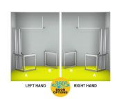 AKW MM3 (91164S) Formerly Contour WF1 Luxe Shower Enclosure, PET Glazing – MAX. A 1500 / B 1000mm