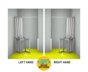 AKW MM3 (91164S) Formerly Contour WF18 Luxe Shower Enclosure, PET Glazing – MAX. A 1500