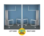 AKW MM3 (91164) Formerly Contour WF1 White Shower Enclosure, PET Glazing – MAX. A 1500 / B 1000mm