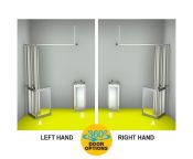 AKW MM4 (91166S) Formerly Contour WF3 Luxe Shower Enclosure, PET Glazing – MAX. A / B 1500mm