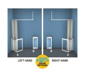 AKW MM4 (91166) Formerly Contour WF3 White Shower Enclosure, PET Glazing – MAX. A / B 1500mm