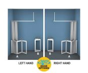 AKW MM5 (91167) Formerly Contour WF4 White Shower Enclosure, PET Glazing – MAX. A 1500 / B 1500mm