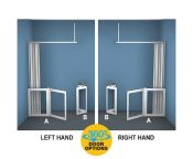 AKW MM4 (91166) Formerly Contour WF9 White Shower Enclosure, PET Glazing – MAX. A 2000 / B 1500mm