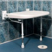 AKW Advanced Wall Mounted Extra Wide Bariatric Fold-up Moulded Seat w/ Support Leg