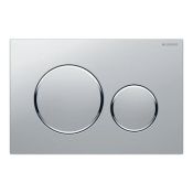 Geberit Sigma20 Flush Plate for Dual Flush, Matt Chrome-plated & Gloss Chrome-plated