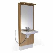 Granberg Designline 417-11-05-05 Electric WB Lift, Waste Kit, Mirror, 3x LED's - OPT Control, Safety System, Taps & Flexible Hoses - Oak