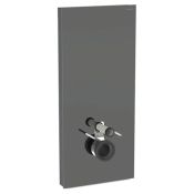 Geberit Monolith for Wall-hung WC, 114 cm, Front: Lava Glass, Sides: Black Chrome ALU