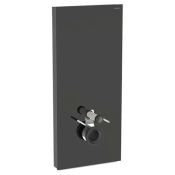 Geberit Monolith for Wall-hung WC, 114 cm, Front: Black Glass, Sides: Black Chrome ALU