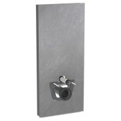 Geberit Monolith Plus for Wall-hung WC, 114cm, Front: Stoneware Slate Look, Sides: Black Chrome ALU