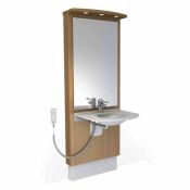 Granberg Designline 417-15-05-05 Electric WB Lift, Waste Kit, Mirror, 3x LED's - OPT Control, Safety System, Taps & Flexible Hoses - Oak