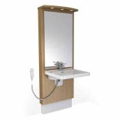 Granberg Designline 417-10-05-05 Electric WB Lift, Waste Kit, Mirror, 3x LED's - OPT Control, Safety System, Taps & Flexible Hoses - Oak