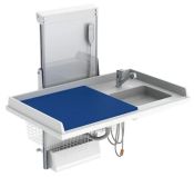 Granberg Changing Table 334, Height ADJ, Border Height 50mm, Sink Right, Mixer Tap, Mattress & Wire Baskets - 1400x800mm