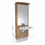 Granberg Designline 417-03-05-05 Electric WB Lift, Waste Kit, Mirror, 3x LED's - OPT Control, Safety System, Taps & Flexible Hoses - Oak