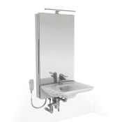 Granberg Basicline 433-01 Electric WB Lift, Safety Switch, Mirror, LED Light & Waste Kit - OPT Taps & Flexible Hoses