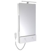 Granberg Basicline 433-1 Electric Washbasin Lift, Safety Stop, Mirror, LED Light - White