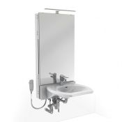 Granberg Basicline 433-03 Electric WB Lift, Safety Switch, Mirror, LED Light & Waste Kit - OPT Taps & Flexible Hoses