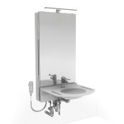Granberg Basicline 433-15 Electric WB Lift, Safety Switch, Mirror, LED Light & Waste Kit - OPT Taps & Flexible Hoses