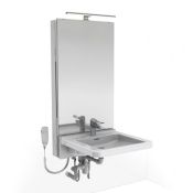 Granberg Basicline 433-10 Electric WB Lift, Safety Switch, Mirror, LED Light & Waste Kit - OPT Taps & Flexible Hoses