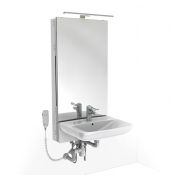 Granberg Basicline 433-11 Electric WB Lift, Safety Switch, Mirror, LED Light & Waste Kit - OPT Taps & Flexible Hoses