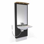 Granberg Designline 417-01-05-10 Electric WB Lift, Waste Kit, Mirror, 3x LED's - OPT Control, Safety System, Taps & Flexible Hoses - Black