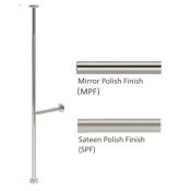 AWS Chelsea FL to CLG Grab Pole w/Lateral Bar, Part Ribbed SS, 35mm Dia. Custom Lengths up to 2743x950mm - Choice of Finish