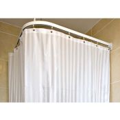 Contour White Satin Striped AB, 4oz Shower Curtain, 1800mm W x 1400mm Drop