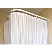 Contour White Satin Striped AB, 4oz Shower Curtain - 2500mm W x 1800mm Drop