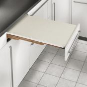 Hailo Rapid Pull-out Table, 600mm Wide Cabinet - Cream/Brown Flecked