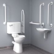 Inta Doc M 6Ltr Close Coupled WC Pack w/ Rails & TMV3 Approved Mixing Valve - Choice of Rail Colour: White, Blue & Grey