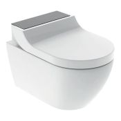 Geberit AquaClean Tuma Comfort WC Complete Solution, Wall-hung WC - Black Glass