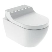 Geberit AquaClean Tuma Comfort WC Complete Solution, Wall-hung WC - Brushed Stainless Steel