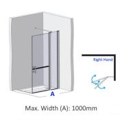 EASA Elegance RH Fixed Panel & Split Level Door - Custom Size (A) Min. 200, Max. 1000mm