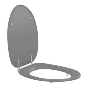 Pressalit Toilet Seat Dania, with Cover, Extra Strong Crossbar Hinge (D92) - Anthracite Grey
