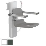 Pressalit PLUS Aperture Shower Seat 450, Electrically Height & Sideways ADJ, Wired Hand Control - Colour Choice