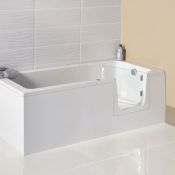 Renaissance Lenis 1700x750mm RH Walk-in Easy Access Bath, White Front Panel - OPT Accessories