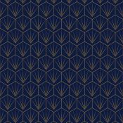 Showerwall Acrylic Wall Panels - Deco Tile Navy/Mustard - Choice of Panel