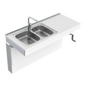 Granberg Wall Mounted Cranked Sink Module 6350-ES30 - Left, Choice of Widths 990-1590mm